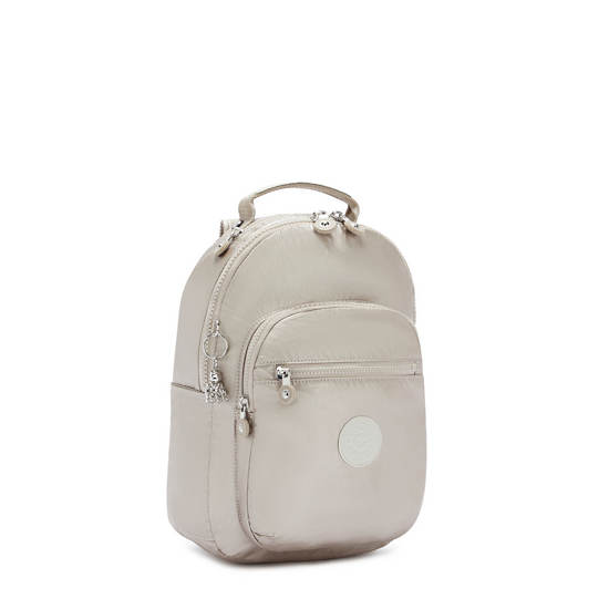 Mochilas Kipling Seoul Small Metallic Tablet Beige | MX 1610MQ